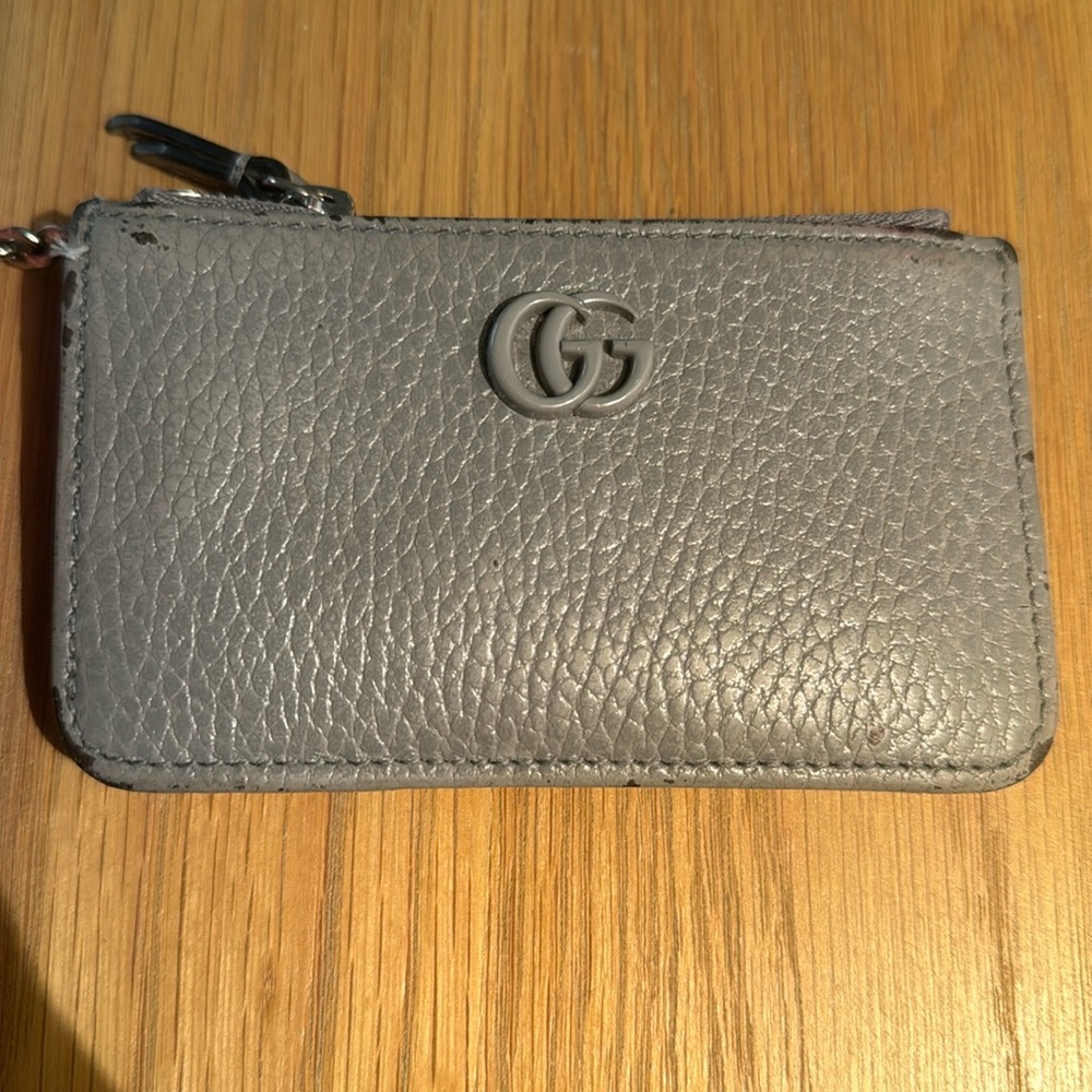 Gucci Keychain Card Holder Grey - Used (Color coming off)